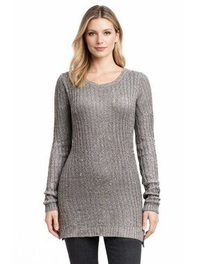 Apt 9 Small Silver Metallic Sweater Ribbed Sparkle Knit Lined Party Glamcore Mod